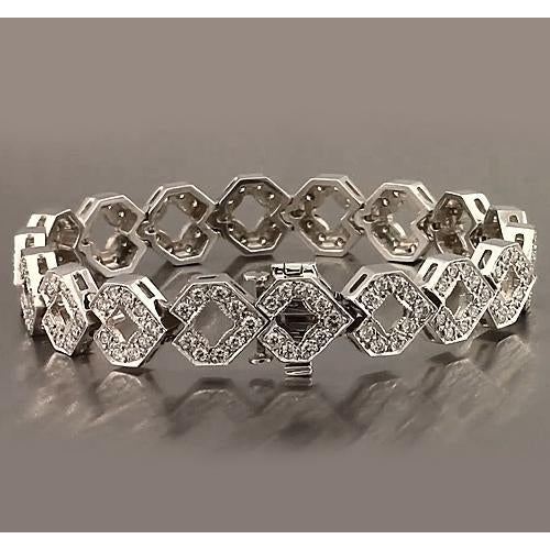 Mens Bracelet Diamond Men's Bracelet 16 Carats White Gold 14K New