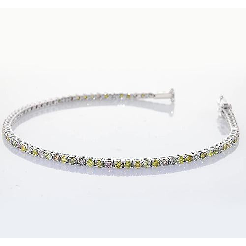 Pink, Yellow, Green & White Sapphire Tennis Bracelet Prong Set   Jewelry Gemstone Bracelet Gemstone Bracelet