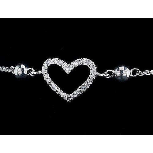 Tennis Bracelet Women Bracelet Diamond Heart Shaped 2 Carats Jewelry