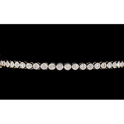 Tennis Bracelet Women Diamond Bracelet 5 Carats Bezel Set Yellow Gold New