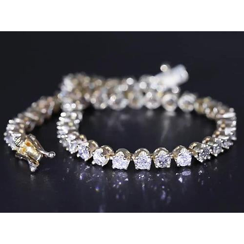 Tennis Bracelet Diamond Tennis Bracelet 8 Carats F Vs1 Yellow Gold Women Jewelry