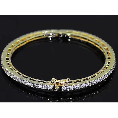 Bangle Diamond Women Bangle 4 Carats Yellow Gold 14K Jewelry New