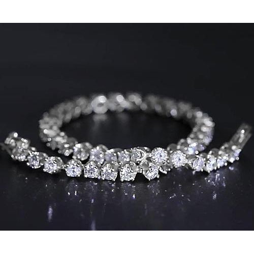 Tennis Bracelet Diamond Tennis Bracelet Prong Set 8.60 Carats White Gold 14K Jewelry