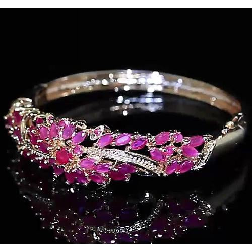  Diamond Bangle Pink Sapphire  Best Women Rose Gold Jewelry