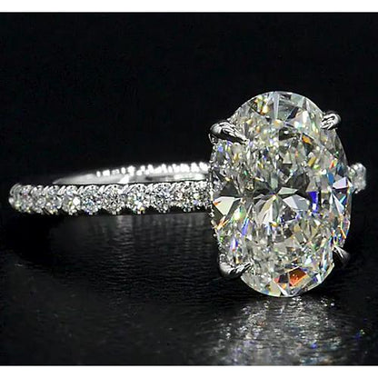 Women Diamond Engagement Ring White Gold Solitaire Ring 