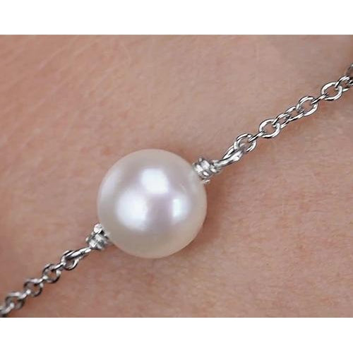 Pearl Bracelet  sparkling Ladies Anneversary    White Gold New Gemstone Bracelet