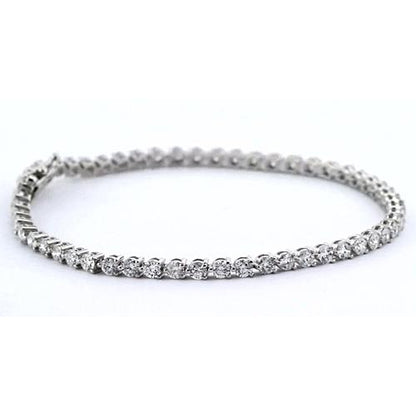 Tennis Bracelet Ladies Diamond Tennis Bracelet 4.40 Carats F Vs1 White Gold 14K