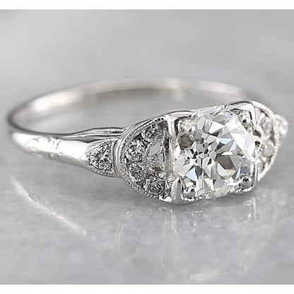 Sparkling Unique Lady’s Engagement White Gold  Old Miner Round Diamond Ring  White Gold Carats Engagement Ring