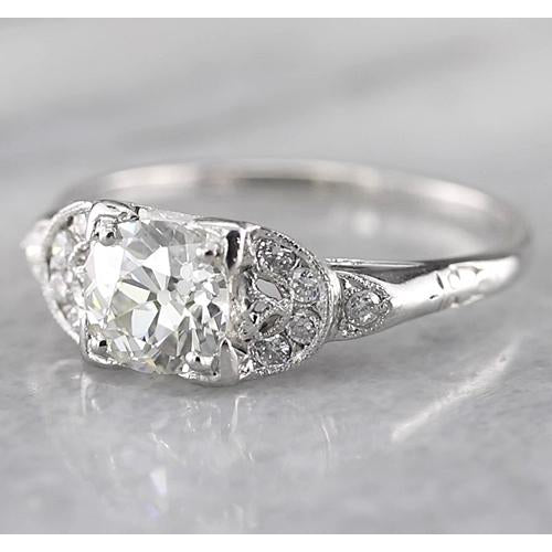 Sparkling Unique Lady’s Engagement White Gold  Old Miner Round Diamond Ring  White Gold Carats Engagement Ring Engagement Ring Old Miner Round Diamond Ring Carats White Gold
