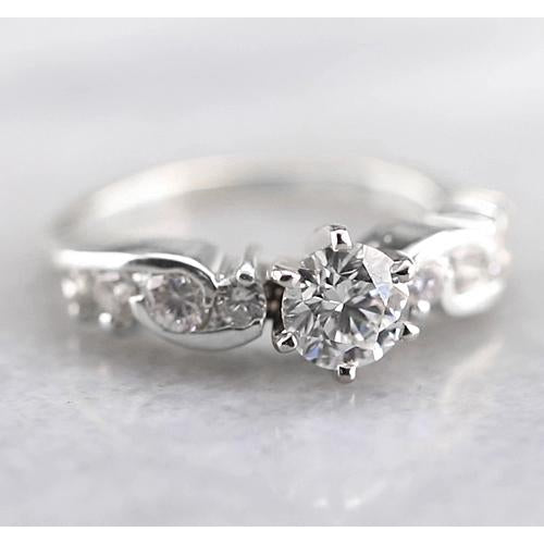 Engagement Ring Engagement Round Diamond Ring 1.50 Carats White Gold 14K