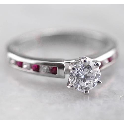 New High Quality Wedding Solitaire Ring with Accents White Gold Diamond