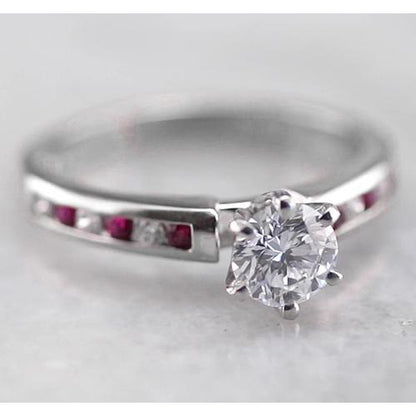 New High Quality Wedding Solitaire Ring with Accents White Gold Diamond