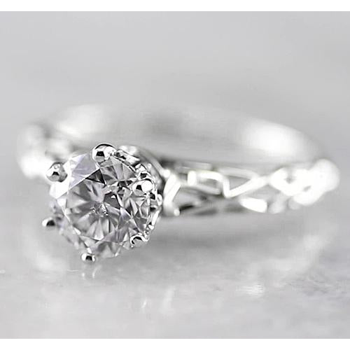 Lady’s Fancy Wedding Engagement White Gold Diamond Solitaire Ring 