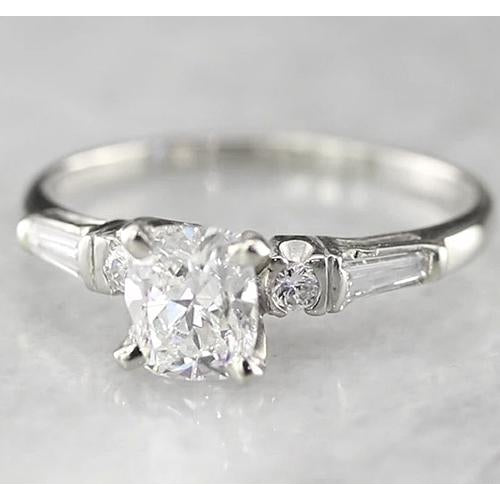 Engagement Ring Engagement Cushion Diamond Ring 1.70 Carats White Gold 14K