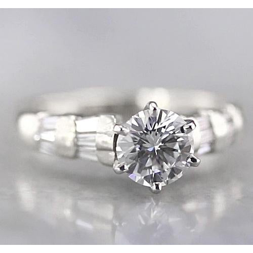 White Gold Weeding Anniversary Solitaire Ring with Accents Diamond 