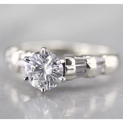 White Gold Weeding Anniversary Solitaire Ring with 