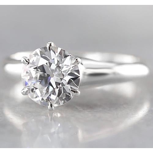 New Sparkling Unique Solitaire White Gold Diamond Anniversary Ring 