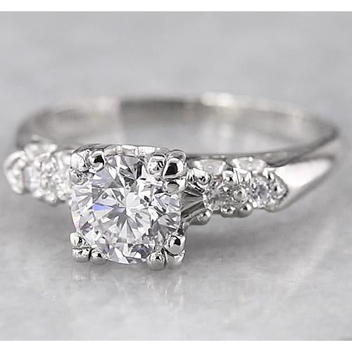 Engagement Ring Engagement Round Diamond Ring 1.50 Carats White Gold 14K