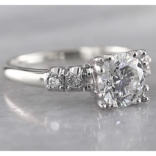 Vintage Style White Gold Diamond Solitaire Ring 