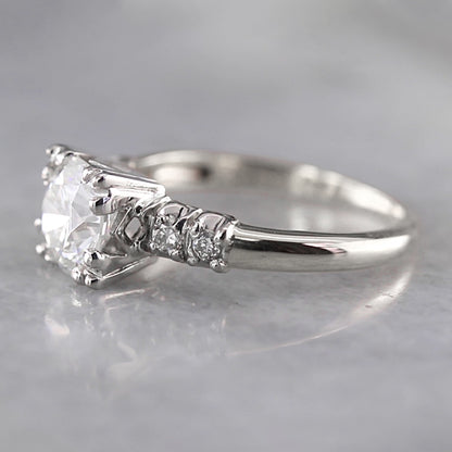 New Vintage Style White Gold Diamond with Accents 