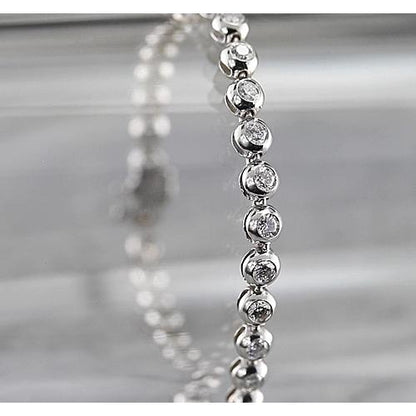 Tennis Bracelet Bezel Tennis Bracelet 5 Carats White Gold 14K