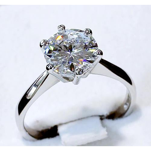 Solitaire Ring Solitaire Ring 4 Carats Round Diamond Cathedral Setting