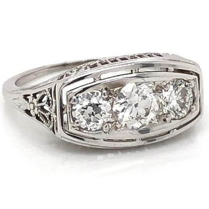 Three Stone Ring 3 Stone Diamond Engagement Ring 1.75 Carats Prong Set Women Jewelry