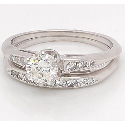 Engagement Ring Set Diamond Engagement Ring Set 1.75 Carats Women White Gold Jewelry 14K