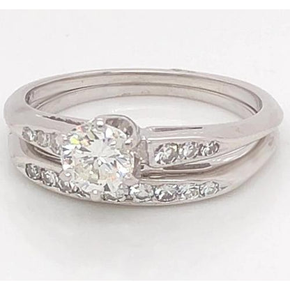 Engagement Ring Set Diamond Engagement Ring Set 1.75 Carats Women White Gold Jewelry 14K