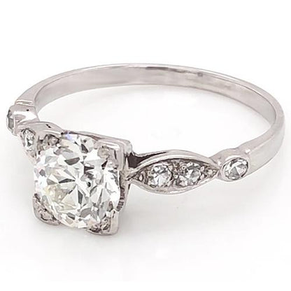 High Quality Twisted Sparkling Solitaire Ring with Accents White Gold Diamond