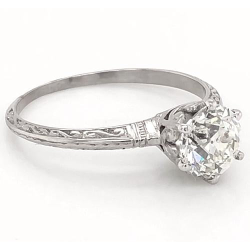Solitaire Ring 1 Carat Diamond Solitaire Filigree Ring 6 Prong Setting Women Jewelry