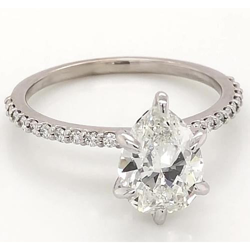  Lady’s Brilliant Engagement Gold Diamond Solitaire Ring with Accents