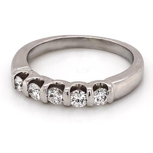 Band 1 Carat Diamond Anniversary Band U Scallop Setting White Gold 14K