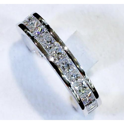 Band Diamond Anniversary Band 4 Carats Princess Cut F Vs1 White Gold 14K