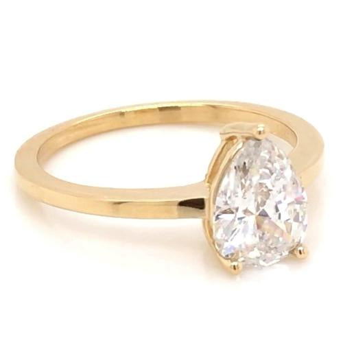 Yellow Rose   Princess Cut Sparkling Unique Solitaire White Gold Diamond Anniversary Ring 