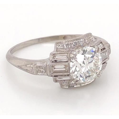 Engagement Ring White Gold Diamond Ring 3.50 Carats Milgrain Jewelry New