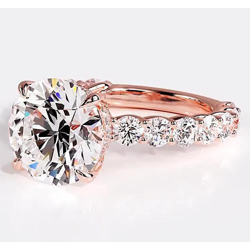 Unique Solitaire Ring with Accents White Gold Diamond