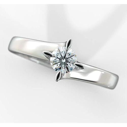 Solitaire Ring Diamond Solitaire Ring 1 Carat Twisted Women White Gold 14K