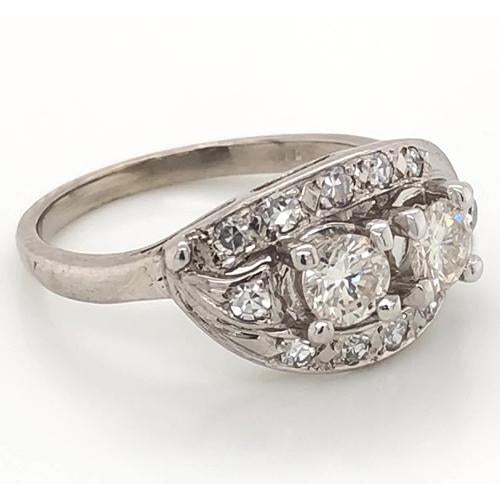 White Gold Womens Round Diamond Anniversay Ring