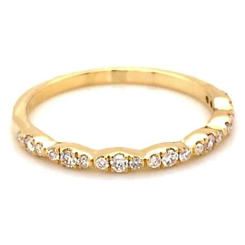 Band Wedding Anniversary Band 0.50 Carats Round Diamond Yellow Gold 14K