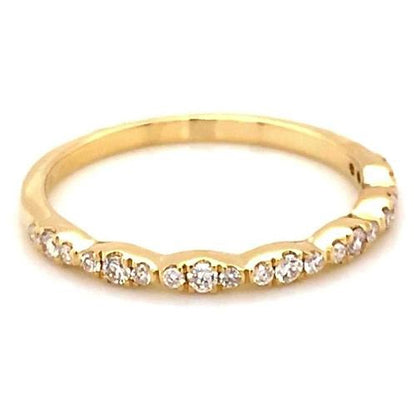 Band Wedding Anniversary Band 0.50 Carats Round Diamond Yellow Gold 14K