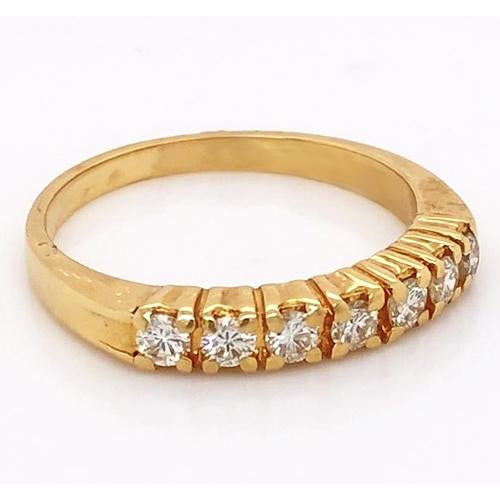Half Eternity Band Diamond Anniversary Wedding Band 1.05 Carats Women Yellow Gold 14K