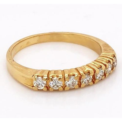 Half Eternity Band Diamond Anniversary Wedding Band 1.05 Carats Women Yellow Gold 14K