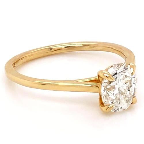 Oval design yellow  Sparkling Unique Solitaire White Gold Diamond Anniversary Ring 