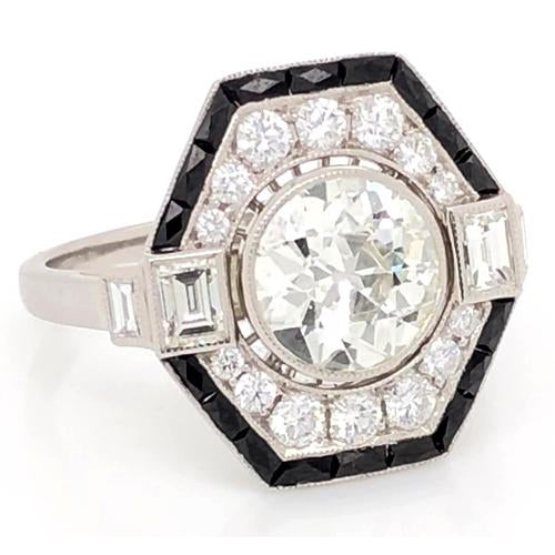Engagement Ring Diamond Engagement Old Mine Ring 5 Carats White Gold 14K Jewelry