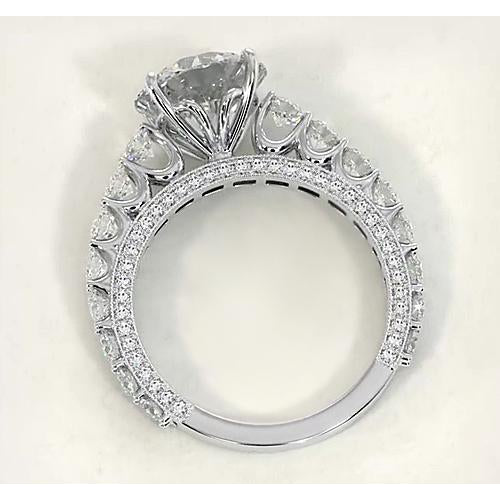 Engagement Ring Engagement Round Diamond Ring 3.80 Carats Jewelry White Gold 14K