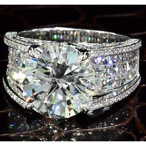 Diamond Engagement Ring Split Shank 9 Carats Women White Gold Jewelry Engagement Ring