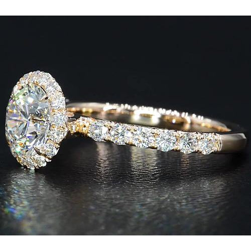 Halo Ring Diamond Engagement Ring 3.50 Carats Halo Women Jewelry