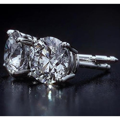  Lady’s Brilliant Engagement Wedding  Stud Earrings White Gold Diamond