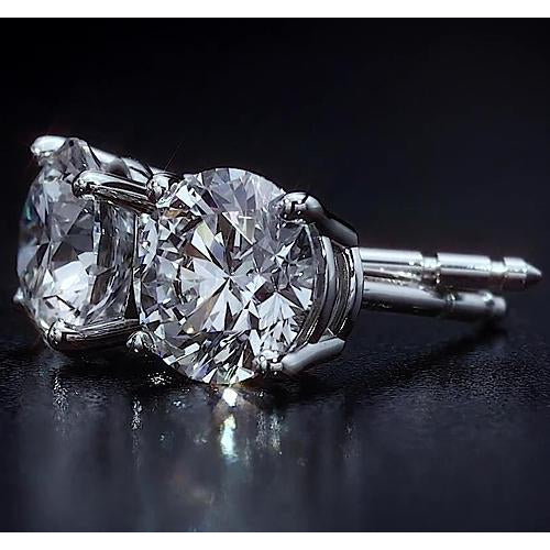  Lady’s Brilliant Engagement Wedding  Stud Earrings White Gold Diamond